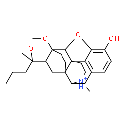 ChemSpider 2D Image | 3-Hydroxy-18-(2-hydroxy-2-pentanyl)-6-methoxy-17-methyl-18,19-dihydro-4,5-epoxy-6,14-ethenomorphinan-17-ium | C25H36NO4