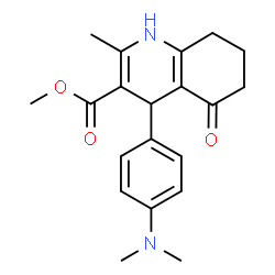 ChemSpider 2D Image | Methyl 4-[4-(dimethylamino)phenyl]-2-methyl-5-oxo-1,4,5,6,7,8-hexahydro-3-quinolinecarboxylate | C20H24N2O3