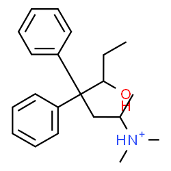 ChemSpider 2D Image | 5-Hydroxy-N,N-dimethyl-4,4-diphenyl-2-heptanaminium | C21H30NO