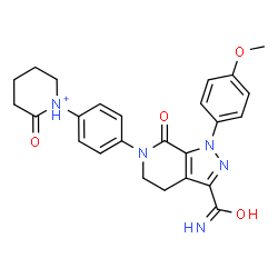 ChemSpider 2D Image | 1-{4-[3-Carbamoyl-1-(4-methoxyphenyl)-7-oxo-1,4,5,7-tetrahydro-6H-pyrazolo[3,4-c]pyridin-6-yl]phenyl}-2-oxopiperidinium | C25H26N5O4