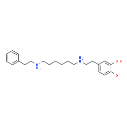 ChemSpider 2D Image | 2-Hydroxy-4-[2-({6-[(2-phenylethyl)ammonio]hexyl}ammonio)ethyl]phenolate | C22H33N2O2