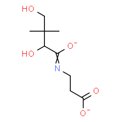 ChemSpider 2D Image | 3-[(2,4-Dihydroxy-3,3-dimethyl-1-oxidanidylbutylidene)amino]propanoate | C9H15NO5