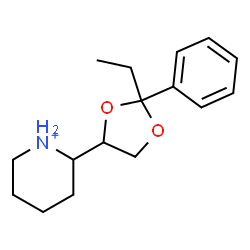 ChemSpider 2D Image | 2-(2-Ethyl-2-phenyl-1,3-dioxolan-4-yl)piperidinium | C16H24NO2