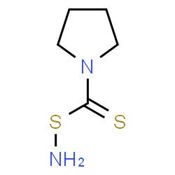 ChemSpider 2D Image | (Aminosulfanyl)(1-pyrrolidinyl)methanethione | C5H10N2S2