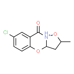 ChemSpider 2D Image | 7-Chloro-2-methyl-9-oxo-3,3a-dihydro-2H,9H-[1,2]oxazolo[3,2-b][1,3]benzoxazin-10-ium | C11H11ClNO3