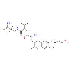 ChemSpider 2D Image | 8-[(3-Amino-2,2-dimethyl-3-oxopropyl)carbamoyl]-6-hydroxy-3-[4-methoxy-3-(3-methoxypropoxy)benzyl]-2,9-dimethyl-5-decanaminium | C30H54N3O6