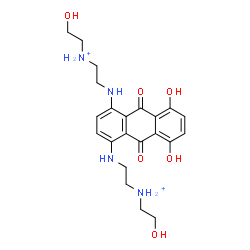 ChemSpider 2D Image | 2,2'-[(5,8-Dihydroxy-9,10-dioxo-9,10-dihydroanthracene-1,4-diyl)diimino]bis[N-(2-hydroxyethyl)ethanaminium] | C22H30N4O6