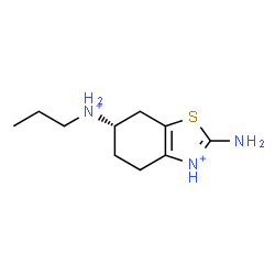 ChemSpider 2D Image | (6S)-2-Amino-6-(propylammonio)-4,5,6,7-tetrahydro-1,3-benzothiazol-3-ium | C10H19N3S