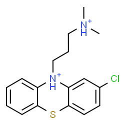 ChemSpider 2D Image | 2-Chloro-10-[3-(dimethylammonio)propyl]-10H-phenothiazin-10-ium | C17H21ClN2S