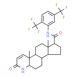 ChemSpider 2D Image | N-[2,5-Bis(trifluoromethyl)phenyl]-4a,6a-dimethyl-2-oxo-2,4a,4b,5,6,6a,7,8,9,9a,9b,10,11,11a-tetradecahydro-1H-indeno[5,4-f]quinoline-7-carboxamide | C27H30F6N2O2