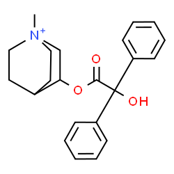 ChemSpider 2D Image | 3-[2-Hydroxy(diphenyl)acetoxy]-1-methyl-1-azoniabicyclo[2.2.2]octane | C22H26NO3