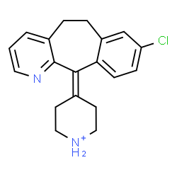 ChemSpider 2D Image | 4-(8-Chloro-5,6-dihydro-11H-benzo[5,6]cyclohepta[1,2-b]pyridin-11-ylidene)piperidinium | C19H20ClN2