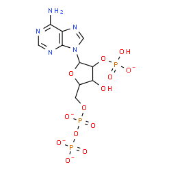 ChemSpider 2D Image | 9-{2-O-(Hydroxyphosphinato)-5-O-[(phosphonatooxy)phosphinato]pentofuranosyl}-9H-purin-6-aminato | C10H12N5O13P3