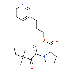 ChemSpider 2D Image | 3-(3-Pyridinyl)propyl 1-(3,3-dimethyl-2-oxopentanoyl)prolinate | C20H28N2O4