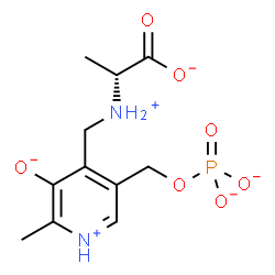 ChemSpider 2D Image | (2R)-2-[({2-Methyl-3-oxido-5-[(phosphonatooxy)methyl]-4-pyridiniumyl}methyl)ammonio]propanoatato | C11H15N2O7P