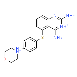 ChemSpider 2D Image | 2,4-Quinazolinediamine, 5-[[4-(4-morpholinyl)phenyl]thio]-, conjugate diacid | C18H21N5OS