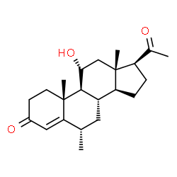 ChemSpider 2D Image | 11-Hydroxy-6-methylpregn-4-ene-3,20-dione | C22H32O3
