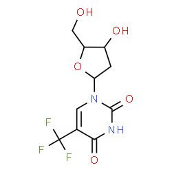 ChemSpider 2D Image | 1-(2-Deoxypentofuranosyl)-5-(trifluoromethyl)-2,4(1H,3H)-pyrimidinedionato | C10H11F3N2O5