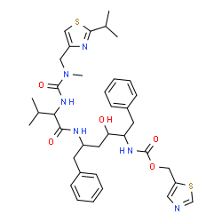 ChemSpider 2D Image | N-(4-Hydroxy-1,6-diphenyl-5-{[(1,3-thiazol-5-ylmethoxy)carbonyl]amino}-2-hexanyl)-N~2~-{[(2-isopropyl-1,3-thiazol-4-yl)methyl](methyl)carbamoyl}valinamidato | C37H48N6O5S2