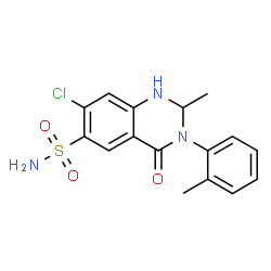 ChemSpider 2D Image | 7-Chloro-2-methyl-3-(2-methylphenyl)-4-oxo-1,2,3,4-tetrahydro-6-quinazolinesulfonamide | C16H16ClN3O3S