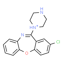 ChemSpider 2D Image | 1-(2-Chlorodibenzo[b,f][1,4]oxazepin-11(10H)-ylidene)piperazin-1-iumato | C17H17ClN3O