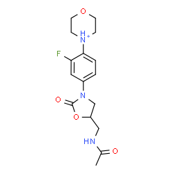ChemSpider 2D Image | 4-{4-[5-(Acetamidomethyl)-2-oxo-1,3-oxazolidin-3-yl]-2-fluorophenyl}morpholin-4-iumato(3-) | C16H21FN3O4