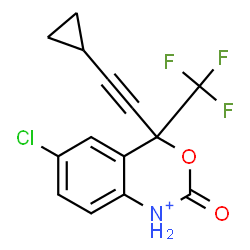 ChemSpider 2D Image | 6-Chloro-4-(cyclopropylethynyl)-2-oxo-4-(trifluoromethyl)-1,4-dihydro-2H-3,1-benzoxazin-1-ium | C14H10ClF3NO2