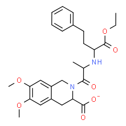 ChemSpider 2D Image | 2-[N-(1-Ethoxy-1-oxo-4-phenyl-2-butanyl)alanyl]-6,7-dimethoxy-1,2,3,4-tetrahydro-3-isoquinolinecarboxylatato | C27H33N2O7