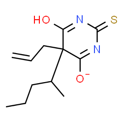 ChemSpider 2D Image | 5-Allyl-6-oxo-5-(2-pentanyl)-2-thioxo-1,2,5,6-tetrahydro-4-pyrimidinolatato | C12H17N2O2S