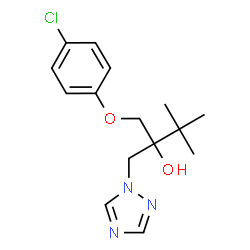 ChemSpider 2D Image | 1-(4-Chlorophenoxy)-3,3-dimethyl-2-(1H-1,2,4-triazol-1-ylmethyl)-2-butanol | C15H20ClN3O2