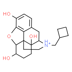 ChemSpider 2D Image | 17-(Cyclobutylmethyl)-3,6,14-trihydroxy-4,5-epoxymorphinan-17-ium | C21H28NO4