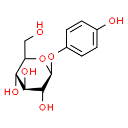 ChemSpider 2D Image | 4-Hydroxyphenyl beta-D-glucopyranoside | C12H16O7
