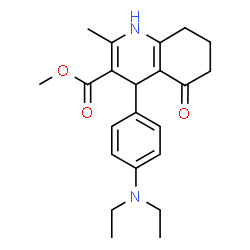 ChemSpider 2D Image | Methyl 4-[4-(diethylamino)phenyl]-2-methyl-5-oxo-1,4,5,6,7,8-hexahydro-3-quinolinecarboxylate | C22H28N2O3
