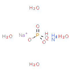 ChemSpider 2D Image | Ammonium sodium hydrogen phosphate hydrate (1:1:1:4) | H13NNaO8P