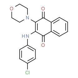 ChemSpider 2D Image | 2-[(4-Chlorophenyl)amino]-3-(4-morpholinyl)-1,4-naphthoquinone | C20H17ClN2O3