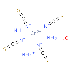 ChemSpider 2D Image | Ammonium chromium(3+) (thioxomethylene)azanide ammoniate hydrate (1:1:4:2:1) | C4H12CrN7OS4