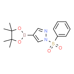 ChemSpider 2D Image | 1-(Benzenesulfonyl)-1H-pyrazole-4-boronic acid pinacol ester | C15H19BN2O4S