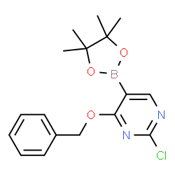 ChemSpider 2D Image | 4-(Benzyloxy)-2-chloro-5-(4,4,5,5-tetramethyl-1,3,2-dioxaborolan-2-yl)pyrimidine | C17H20BClN2O3