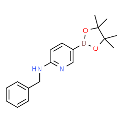 ChemSpider 2D Image | N-Benzyl-5-(4,4,5,5-tetramethyl-1,3,2-dioxaborolan-2-yl)-2-pyridinamine | C18H23BN2O2