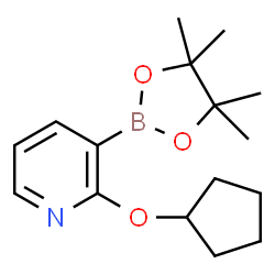ChemSpider 2D Image | 2-(Cyclopentyloxy)-3-(4,4,5,5-tetramethyl-1,3,2-dioxaborolan-2-yl)pyridine | C16H24BNO3