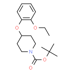 ChemSpider 2D Image | 1-BOC-4-(2-ETHOXYPHENOXY) PIPERIDINE | C18H27NO4