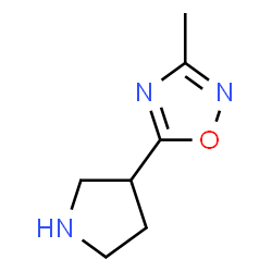 ChemSpider 2D Image | 3-Methyl-5-(3-pyrrolidinyl)-1,2,4-oxadiazole | C7H11N3O