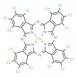 ChemSpider 2D Image | [1,2,3,4,8,9,10,11,15,16,17,18,22,23,24,25-Hexadecachloro-29H,31H-phthalocyaninato(2-)-kappa~4~N~29~,N~30~,N~31~,N~32~]copper | C32Cl16CuN8