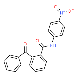 ChemSpider 2D Image | N-(4-Nitrophenyl)-9-oxo-9H-fluorene-1-carboxamide | C20H12N2O4