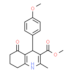 ChemSpider 2D Image | Methyl 4-(4-methoxyphenyl)-2-methyl-5-oxo-1,4,5,6,7,8-hexahydro-3-quinolinecarboxylate | C19H21NO4