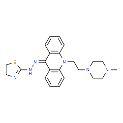 ChemSpider 2D Image | 9-(4,5-Dihydro-1,3-thiazol-2-ylhydrazono)-10-[2-(4-methyl-1-piperazinyl)ethyl]-9,10-dihydroacridine | C23H28N6S
