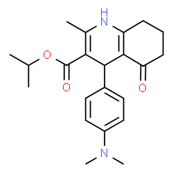 ChemSpider 2D Image | Isopropyl 4-[4-(dimethylamino)phenyl]-2-methyl-5-oxo-1,4,5,6,7,8-hexahydro-3-quinolinecarboxylate | C22H28N2O3