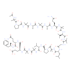 ChemSpider 2D Image | N-Acetyl-2-methylalanyl-L-prolyl-2-methylalanyl-L-alanyl-2-methylalanyl-L-alanyl-L-glutaminyl-2-methylalanyl-D-valyl-2-methylalanylglycyl-D-leucyl-2-methylalanyl-L-prolyl-L-valyl-2-methylalanyl-2-meth
ylalanyl-L-alpha-glutamyl-N~1~-[(2S)-1-hydroxy-3-phenyl-2-propanyl]-L-glutamamide | C92H150N22O25