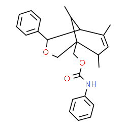 ChemSpider 2D Image | (6,8,9-Trimethyl-4-phenyl-3-oxabicyclo[3.3.1]non-6-en-1-yl)methyl phenylcarbamate | C25H29NO3