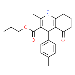 ChemSpider 2D Image | Propyl 2-methyl-4-(4-methylphenyl)-5-oxo-1,4,5,6,7,8-hexahydro-3-quinolinecarboxylate | C21H25NO3